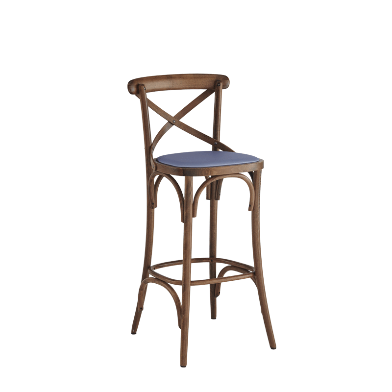 Coco Bar Stool in Natural with Lavender Seat Pad