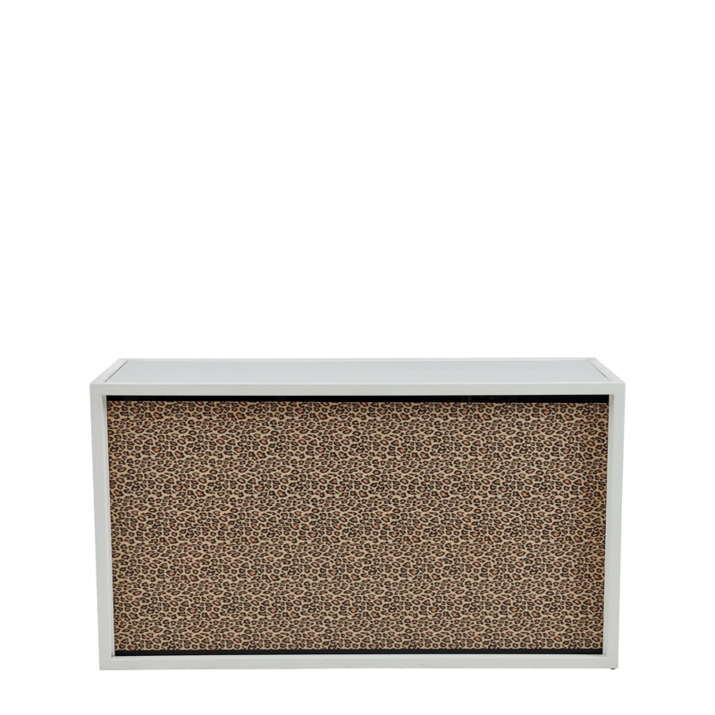 Unico Bar with White Frame and Leopard Print Front