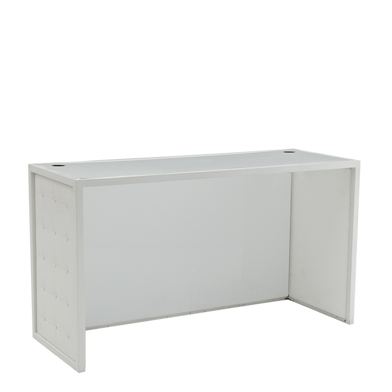 Unico DJ Booth with White Frame and White Upholstered Panels
