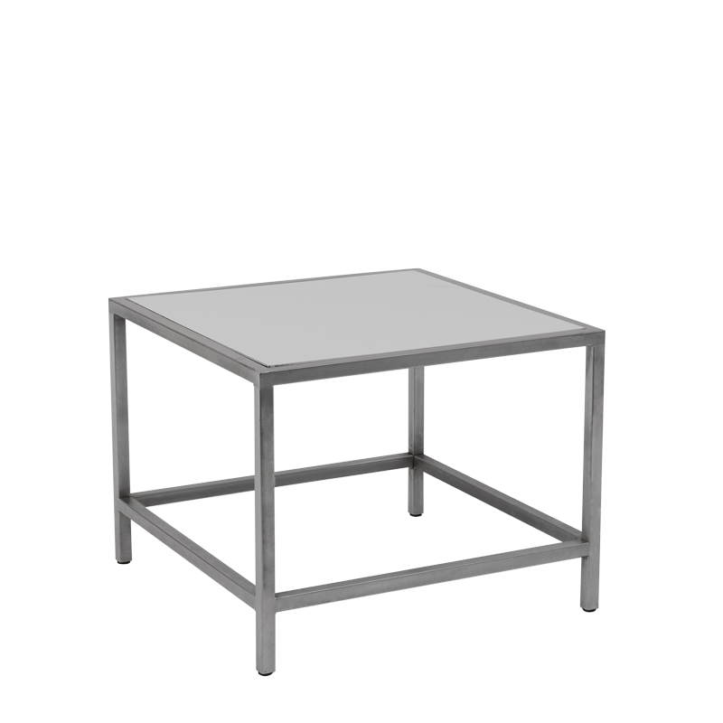 Unico Square Coffee Table - Stainless Steel Frame - White Top