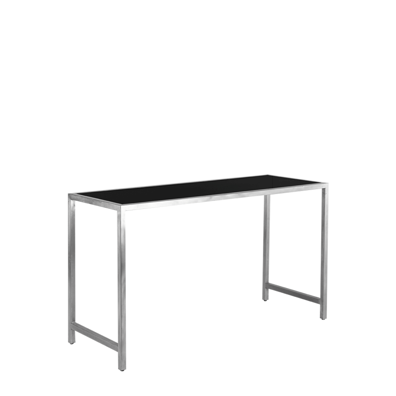 Unico Rectangular Poseur  F - Stainless Steel Frame - Black Top