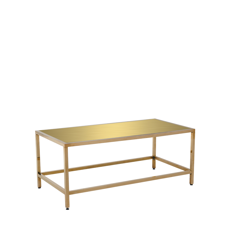 Unico Rectangular Coffee Table with Gold Frame and Gold Top