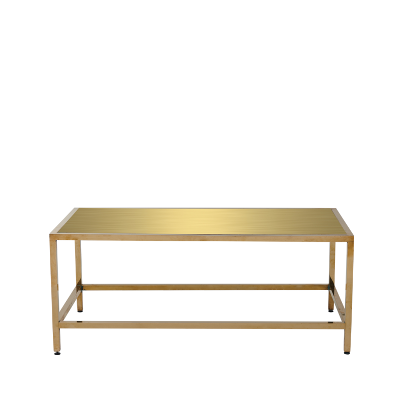 Unico Rectangular Coffee Table with Gold Frame and Gold Top