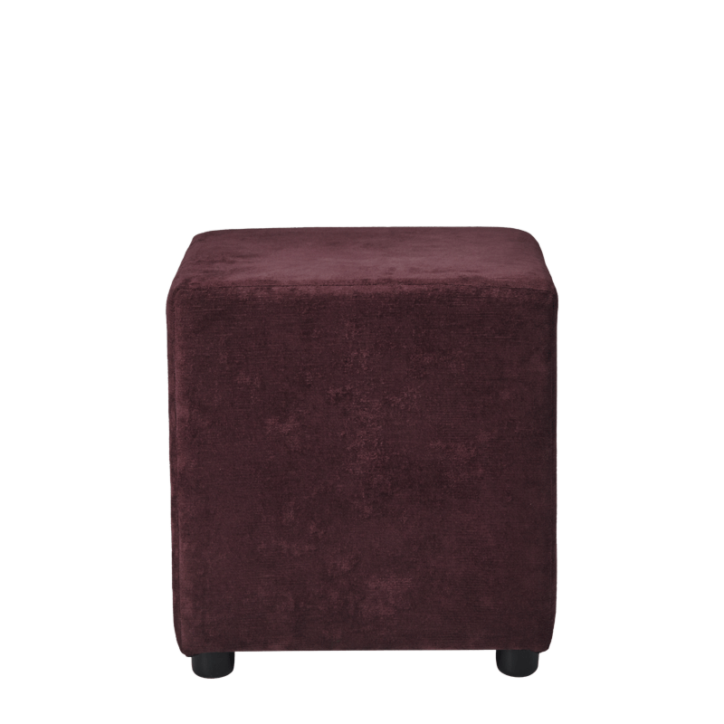 Rochelle Square Ottoman in Amethyst Purple Velvet