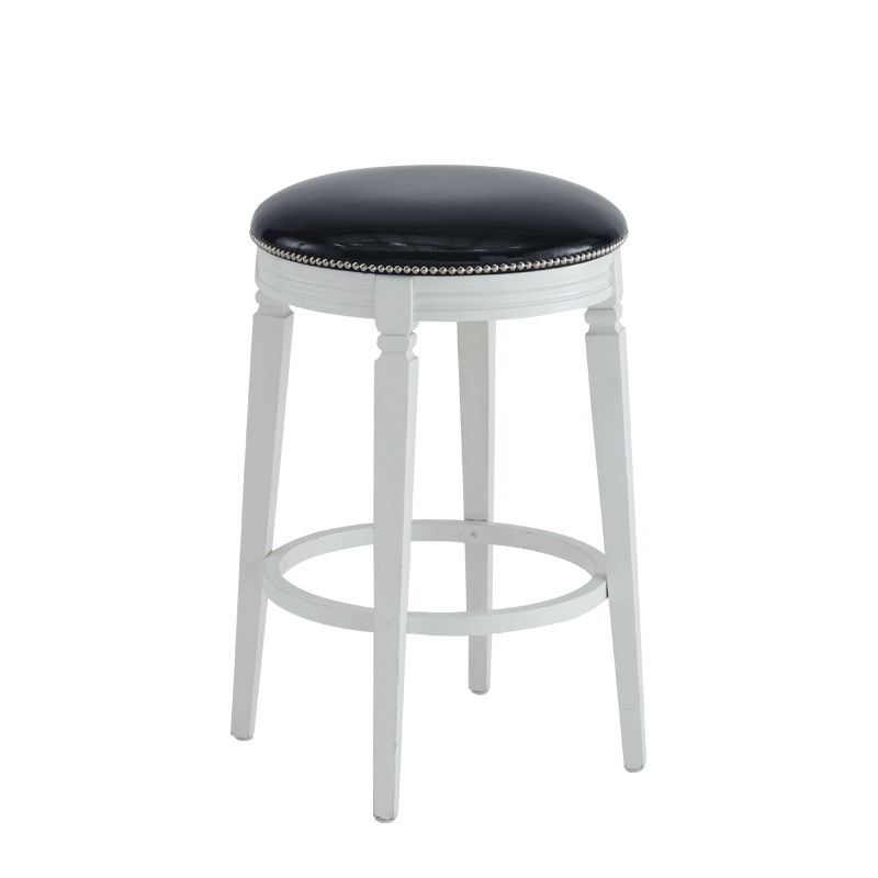 Beli Bar Stool White with Black Seat Pad