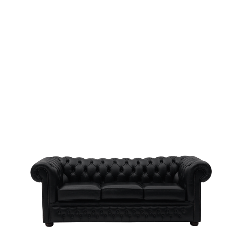 Chesterfield Sofa in Black 7ft