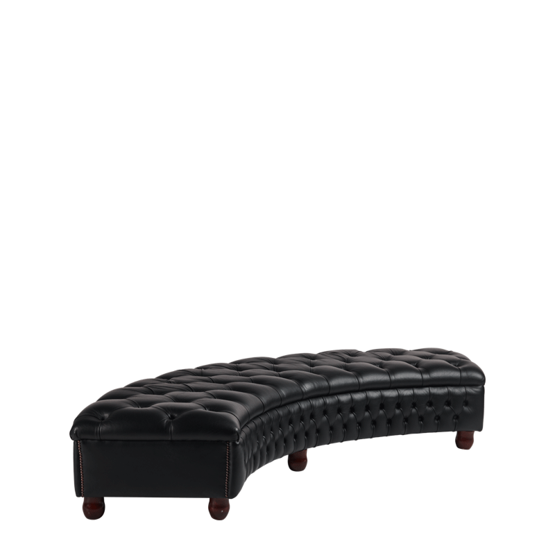 Chesterfield Curved Bench in Black