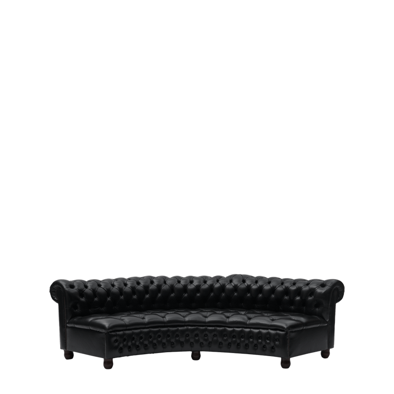 Chesterfield Curved Sofa in Black