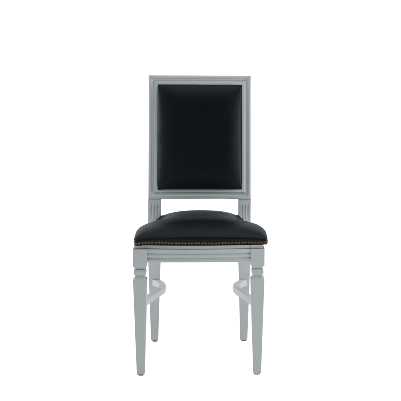 CKC Chair in White with Black Seat Pad