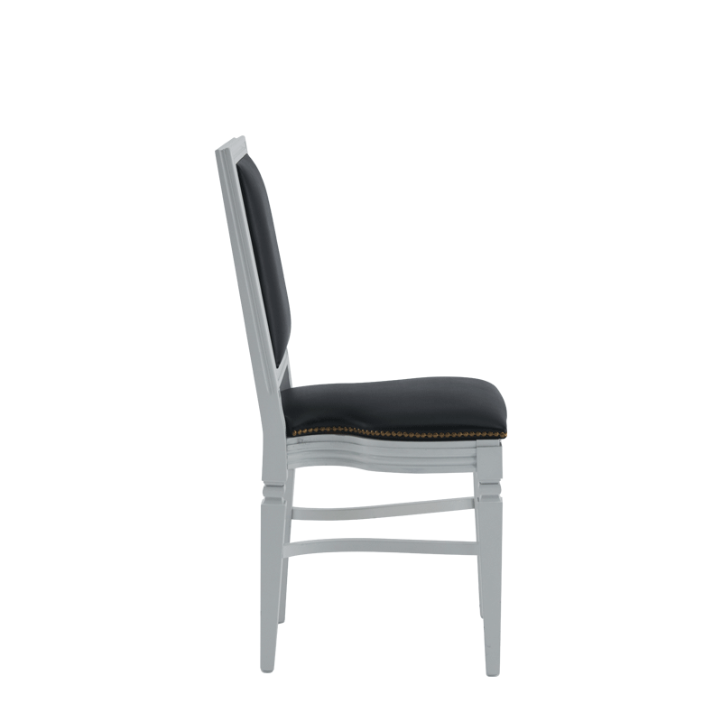 CKC Chair in White with Black Seat Pad
