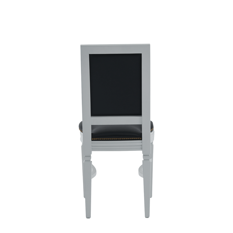 CKC Chair in White with Black Seat Pad