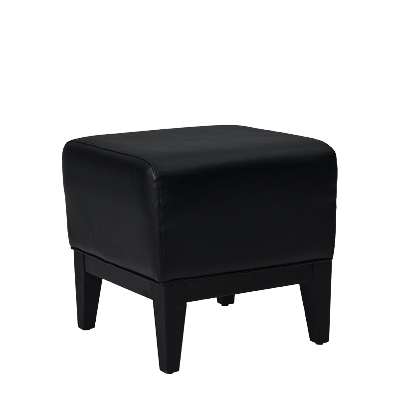 Classic Square Ottoman in Black
