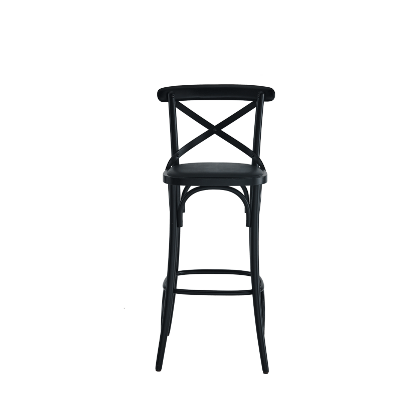 Coco Bar Stool in Black with Black Seat Pad