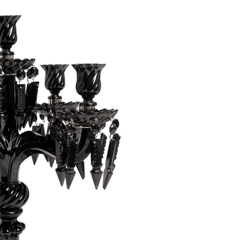 Crystal Drop Candelabra in Black