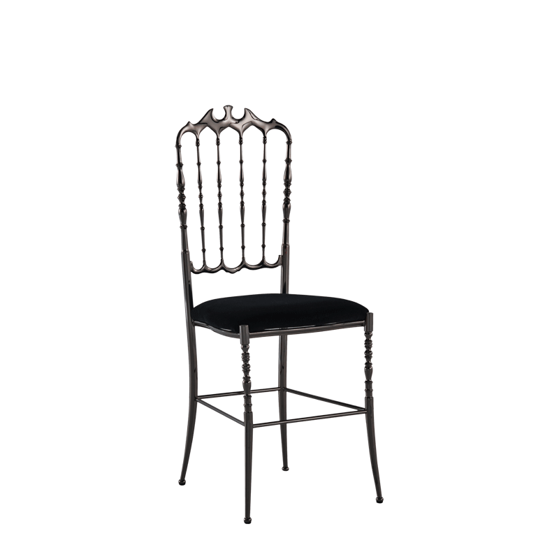 Napoleon Chair in Gunmetal with Black Seat Pad