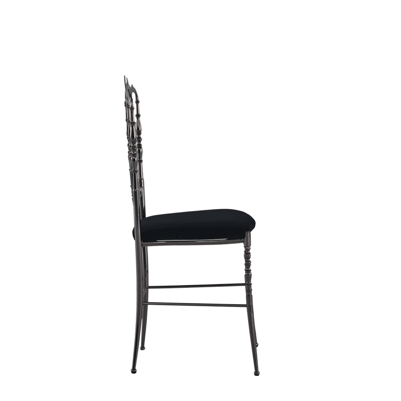Napoleon Chair in Gunmetal with Black Seat Pad