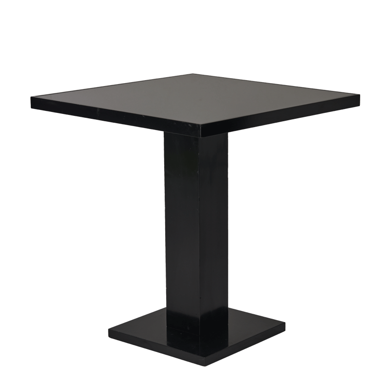 Olympic Café Table in Black with Smoked Mirror Top