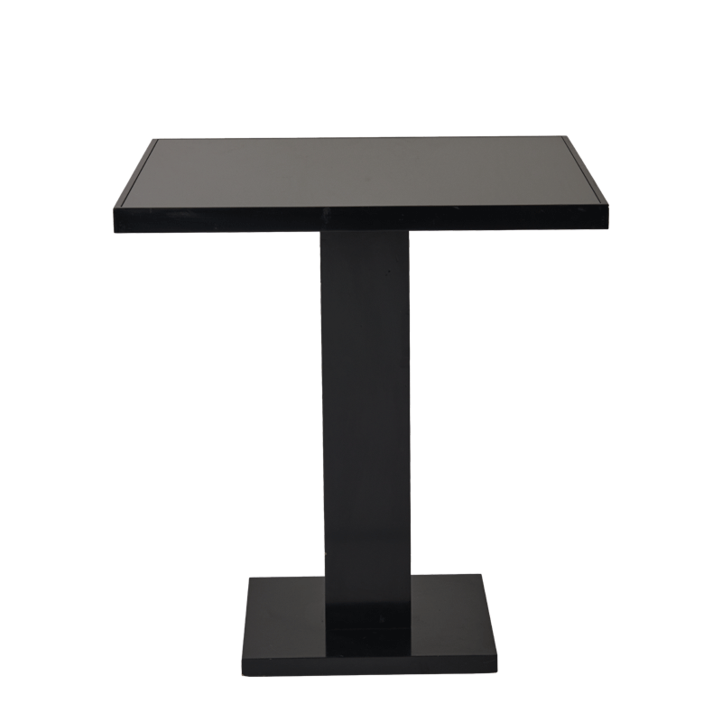 Olympic Café Table in Black with Smoked Mirror Top