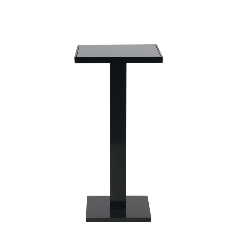 Olympic Poseur Table in Black with Smoked Mirror Top