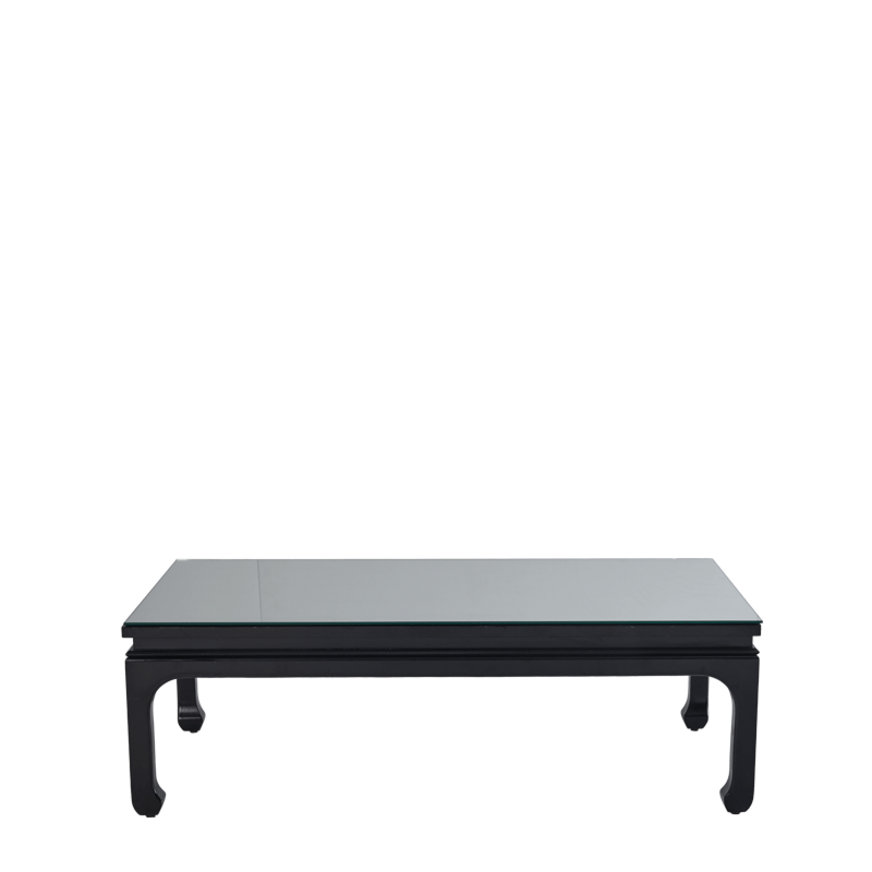 Shanghai Coffee Table in Black with Mirror Top