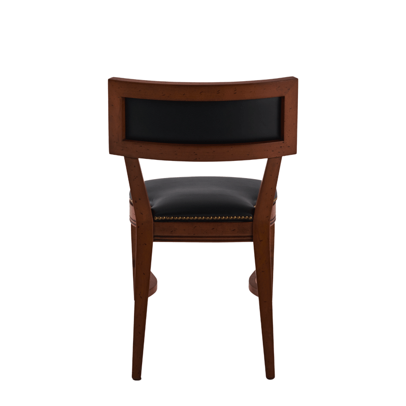 The Bogart Chair in Antique Wood with Black Seat Pad