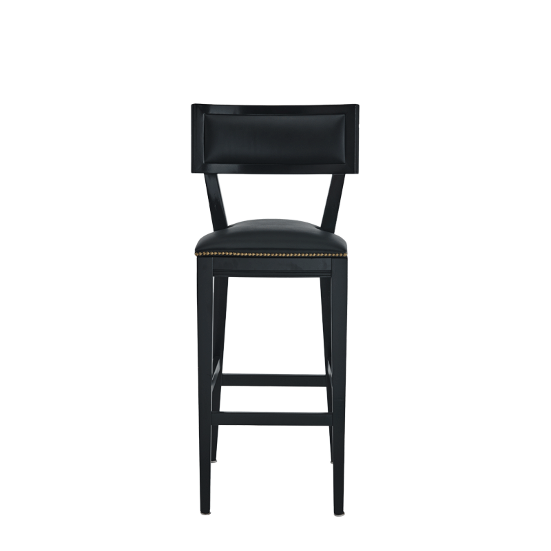 The Bogart Bar Stool in Black with Black Seat Pad