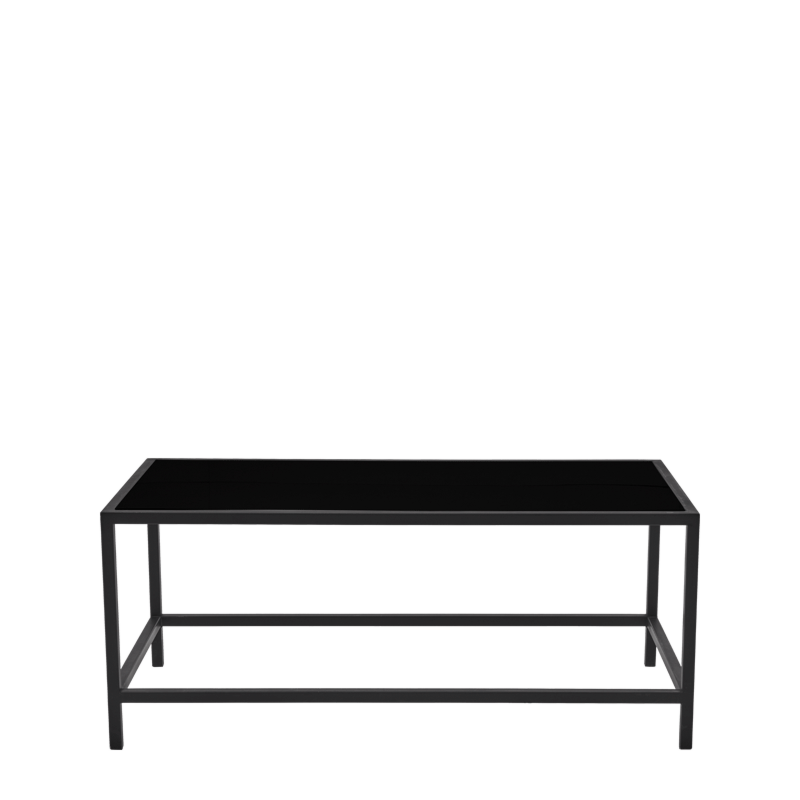 Unico Rectangular Coffee Table with Black Frame and Black Top