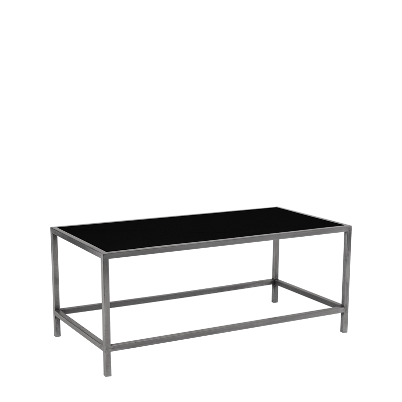 Unico Rectangular Coffee Table - Steel Frame - Black Top