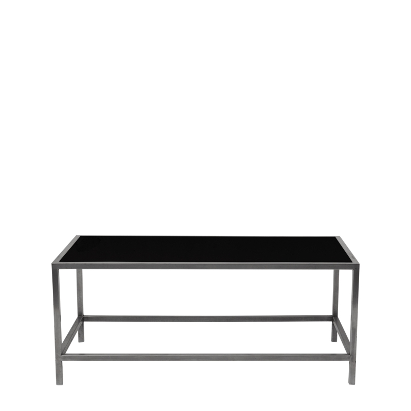 Unico Rectangular Coffee Table - Steel Frame - Black Top