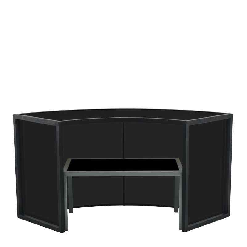 Unico Curved Bar with Black Frame and Black Panels