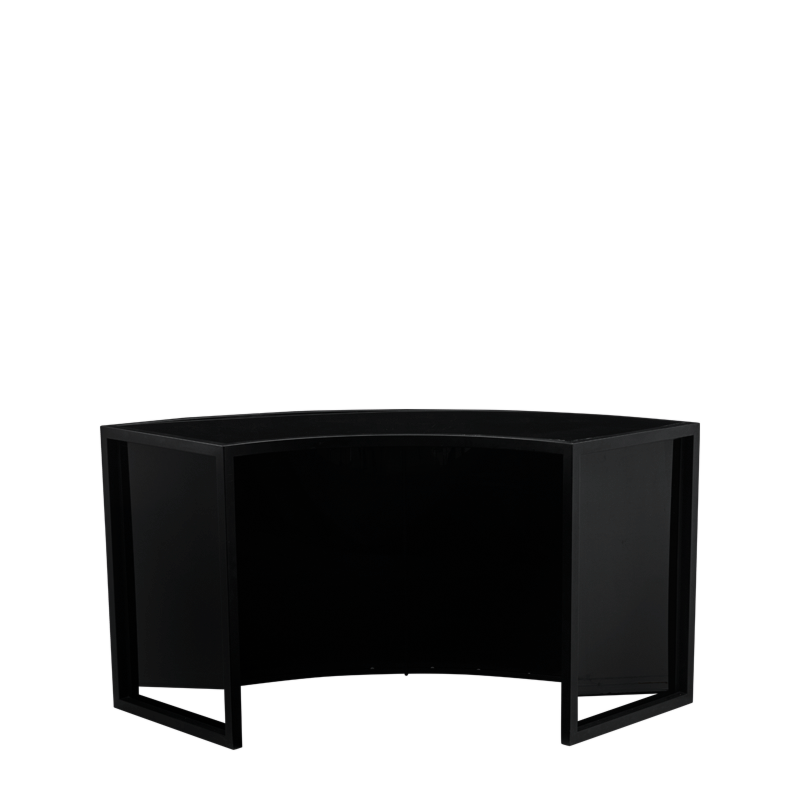 Unico Curved Bar with Black Frame and Etched Dark Front