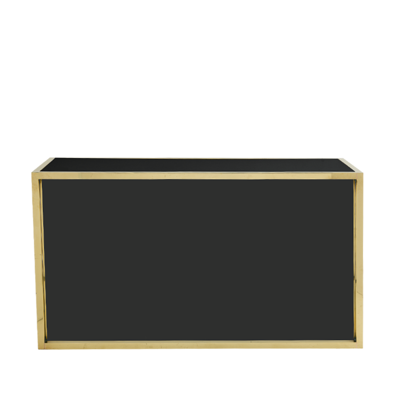 Unico Rectangular Bar with Gold Frame and Black Panels