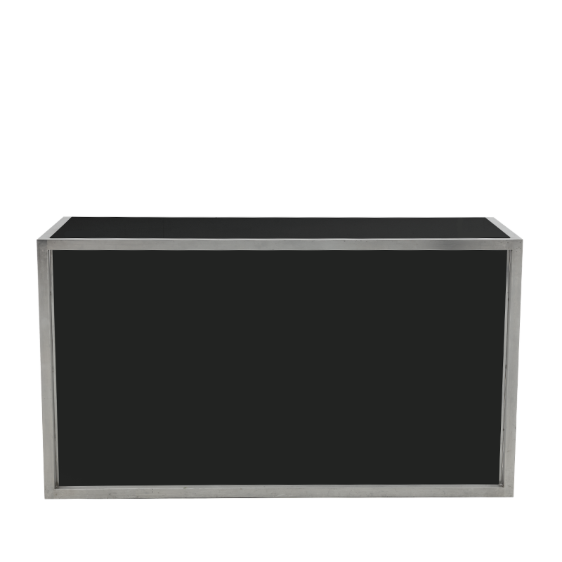 Unico Rectangular Bar with Stainless Steel Frame and Black Panels