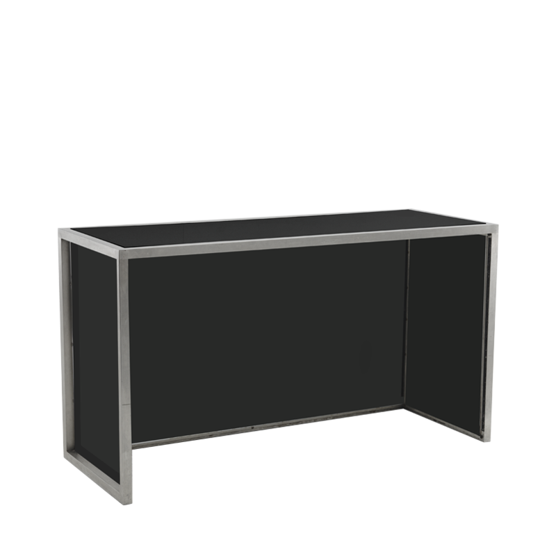 Unico Rectangular Bar with Stainless Steel Frame and Black Panels