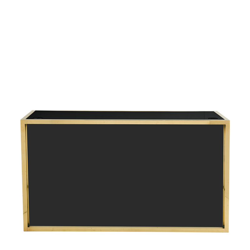 Unico DJ Booth with Gold Frame and Black Panels