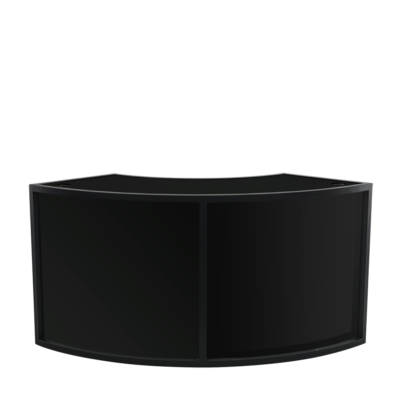 Unico Curved DJ Booth with Black Frame and Black Panels