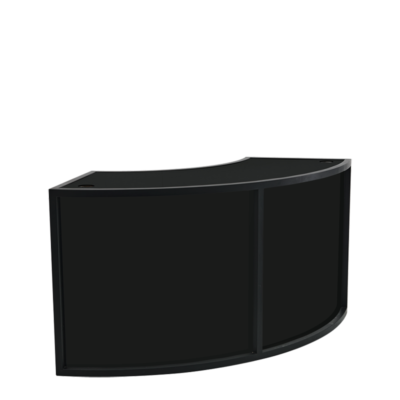 Unico Curved DJ Booth with Black Frame and Black Panels