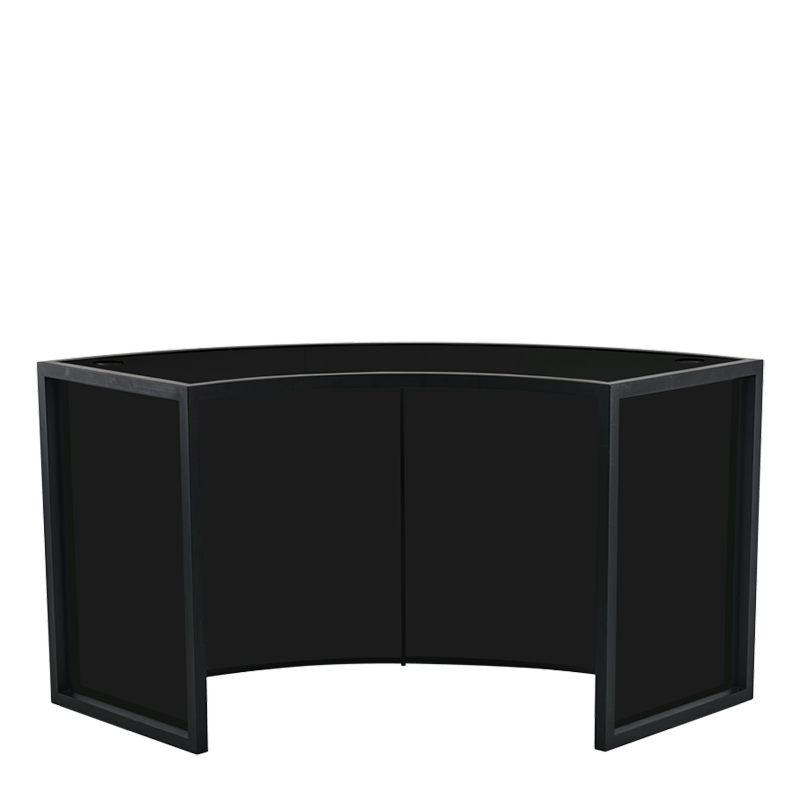 Unico Curved DJ Booth with Black Frame and Black Panels