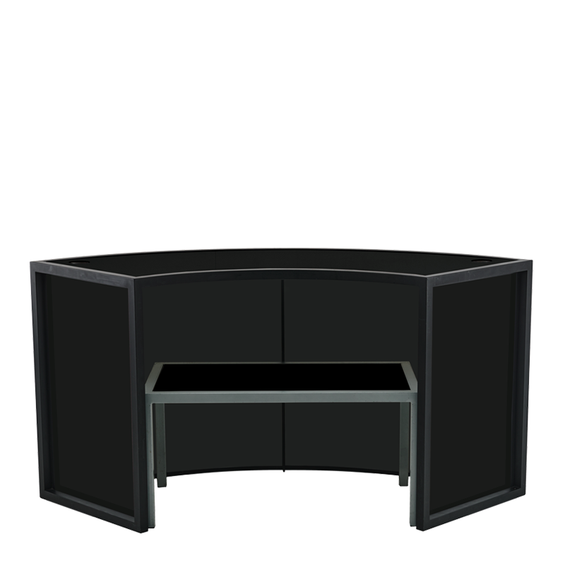 Unico Curved DJ Booth with Black Frame and Black Panels