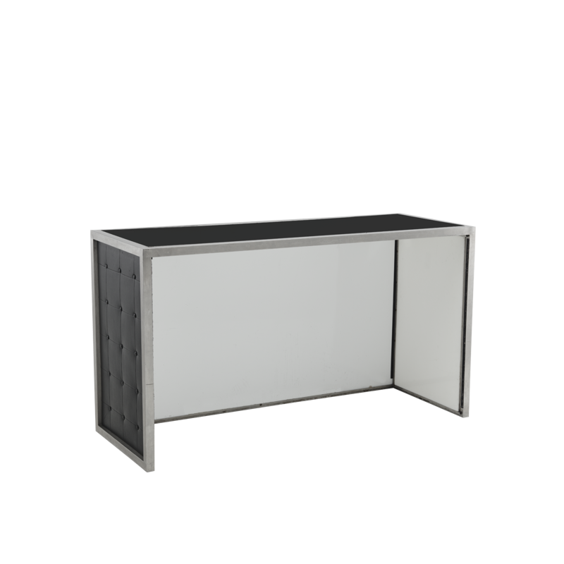 Unico Bar - Stainless Steel Frame - Black Upholstered Panels