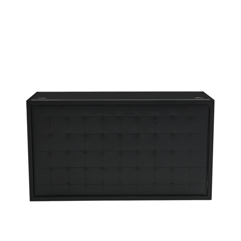 Unico DJ Booth with Black Frame and Black Upholstered Panels