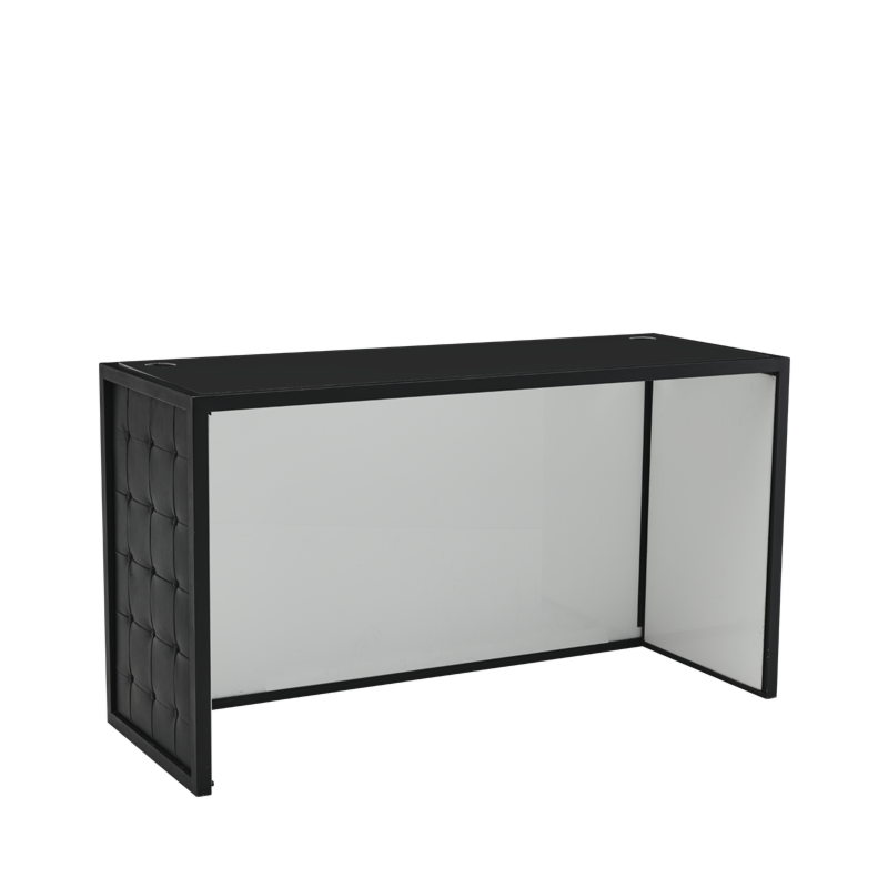 Unico DJ Booth with Black Frame and Black Upholstered Panels