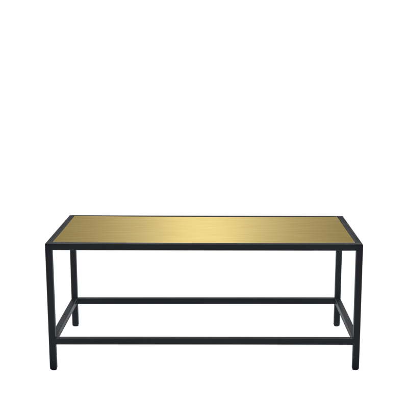 Unico Rectangular Coffee Table with Black Frame and Gold Top