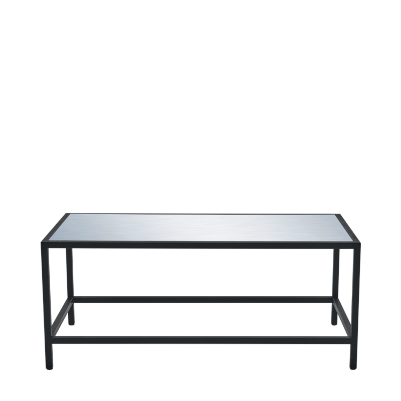 Unico Rectangular Coffee Table with Black Frame and Silver Top