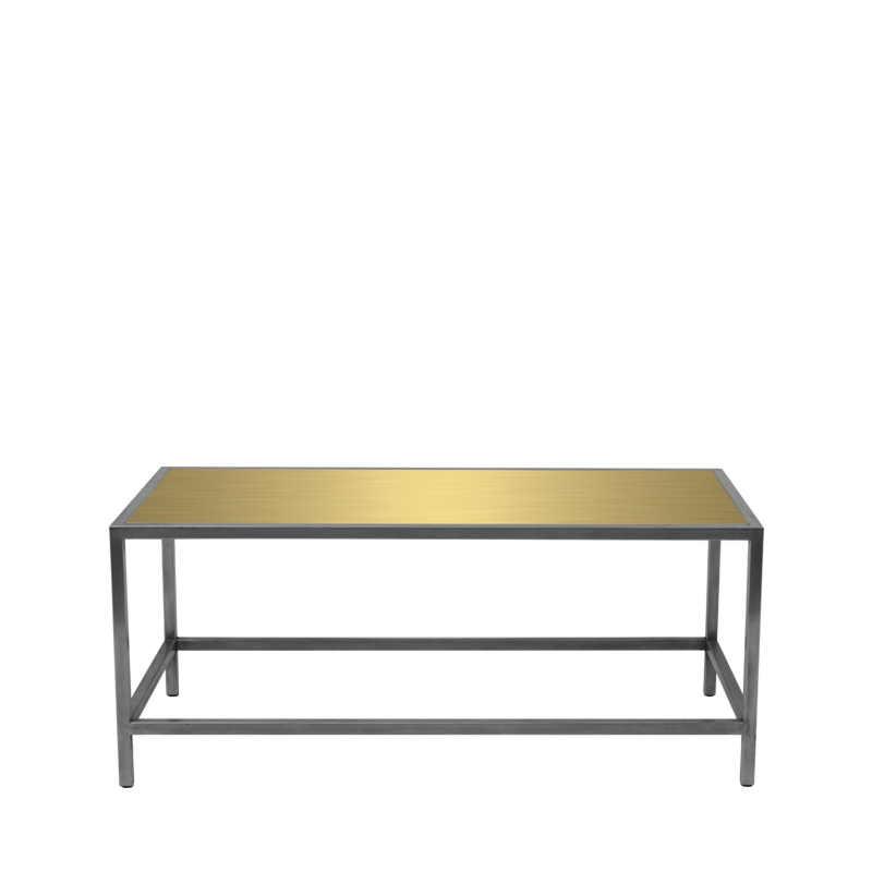 Unico Rectangular Coffee Table - Stainless Steel Frame - Gold Top