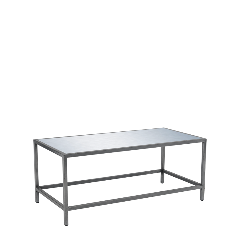 Unico Rectangular Coffee Table - Steel Frame - Silver Top