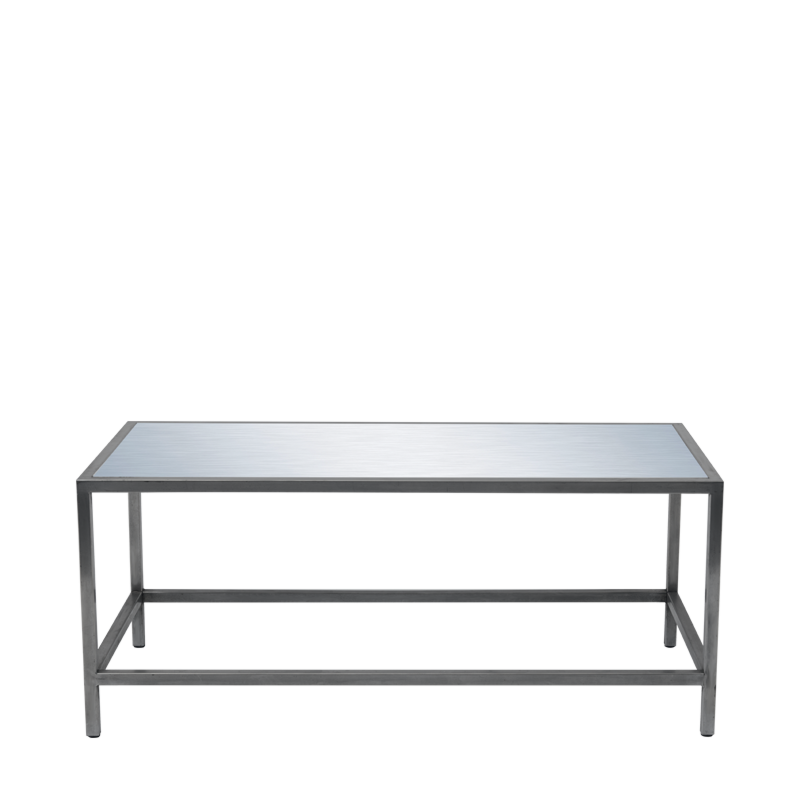 Unico Rectangular Coffee Table - Steel Frame - Silver Top
