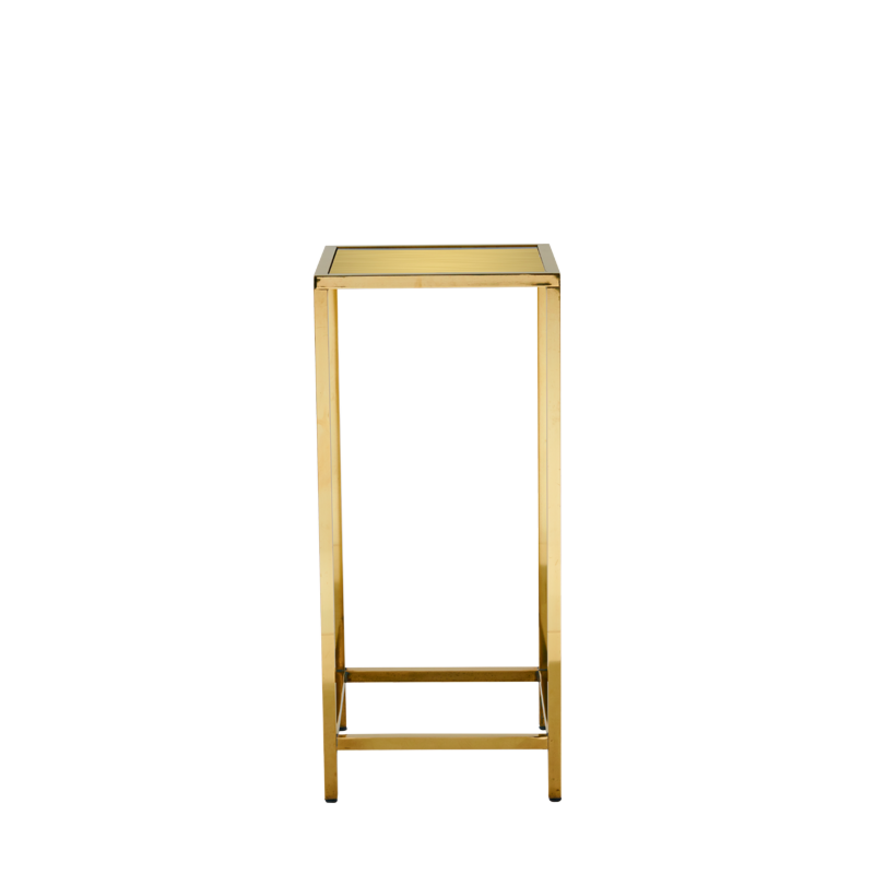 Unico Square Poseur Table with Gold Frame and Gold Top