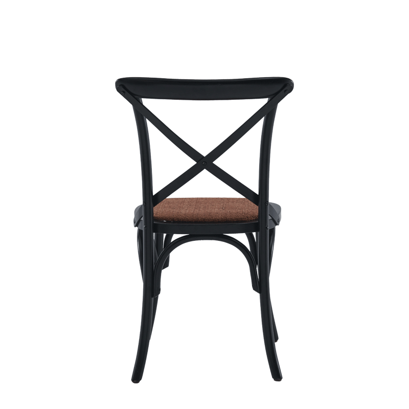 Coco Chair in Black with Cane Work Seat Pad
