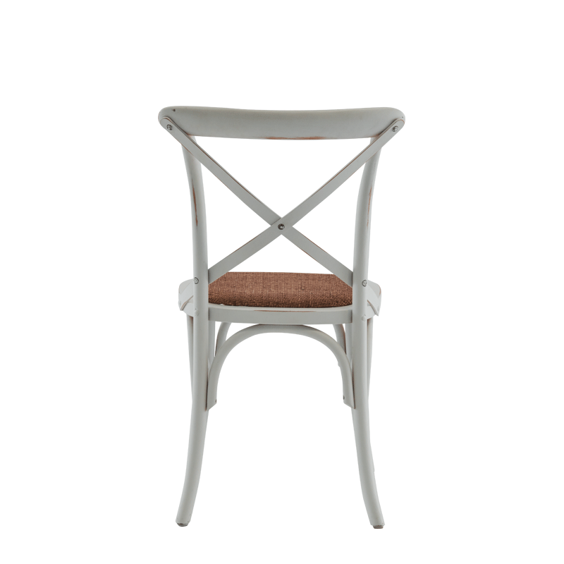 Coco Chair in White with Cane Work Seat Pad